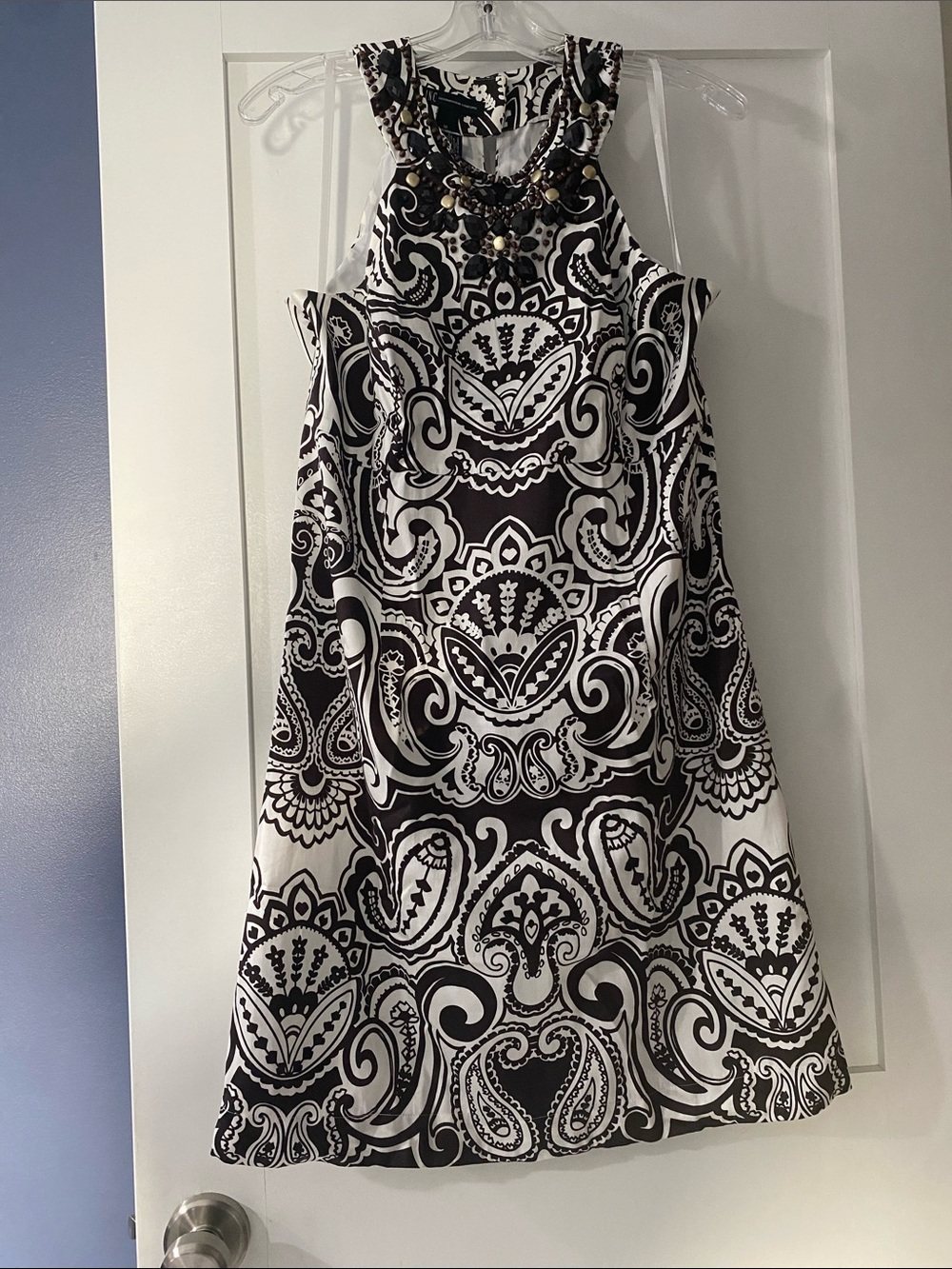 INC International Concepts Brown and White Print A-Line Dress